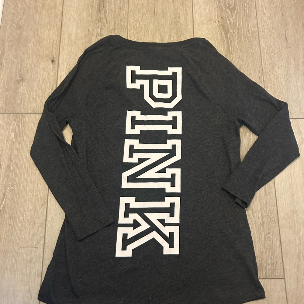 PINK Victoria's Secret Black Long Sleeve Top